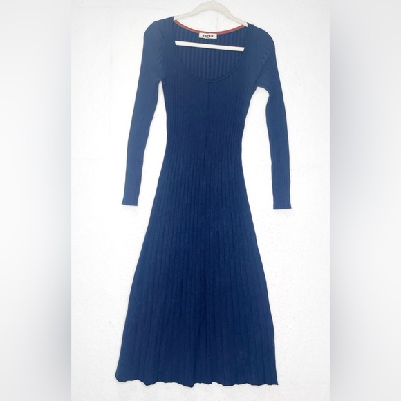 Boden Navy Blue Scoop Neck Rib Knit Midi Sweater Dress Preppy Office Fall - Picture 2 of 6